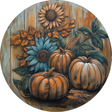 Fall Pumpkin Door Hanger Dco-01757-Dh 18’ Round Wood